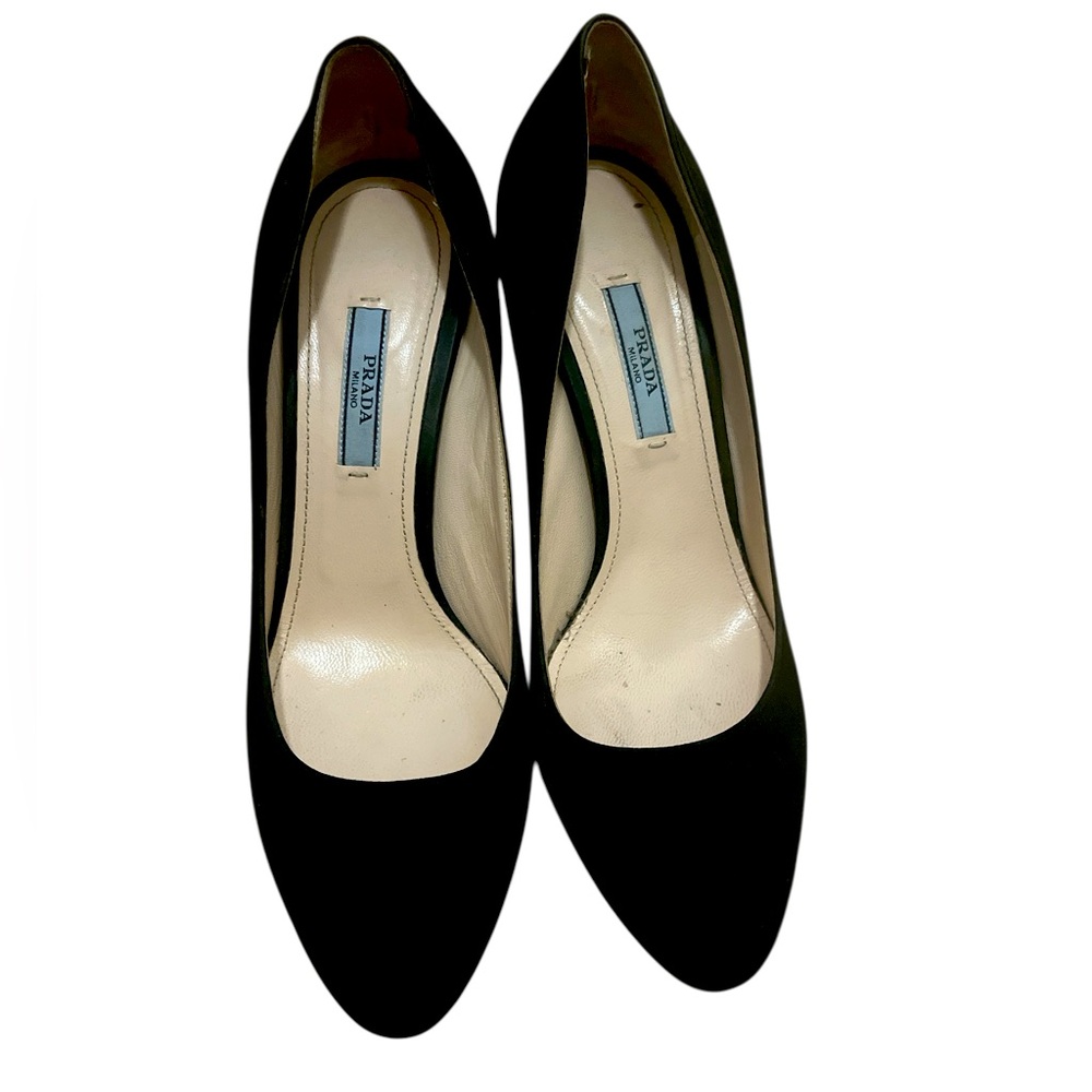 Prada Milano High Heels In Black Suede